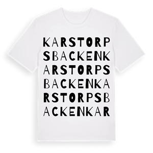 Karstorpsbacken ordlek t-shirt – ekologisk bomull t-shirt från Pinshirt