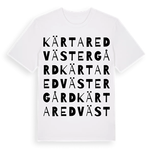 Kärtared Västergård ordlek t-shirt – ekologisk bomull t-shirt från Pinshirt