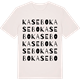 Vintage White t-shirt med Kasebo ordlek t-shirt