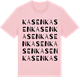Pink Cotton t-shirt med Kasen ordlek t-shirt