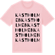 Pink Cotton t-shirt med Kastholmen ordlek t-shirt