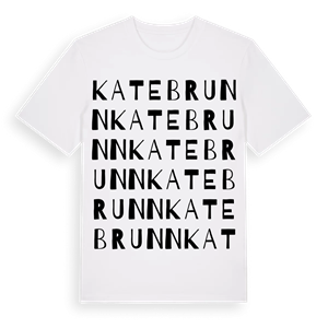 Katebrunn ordlek t-shirt – ekologisk bomull t-shirt från Pinshirt