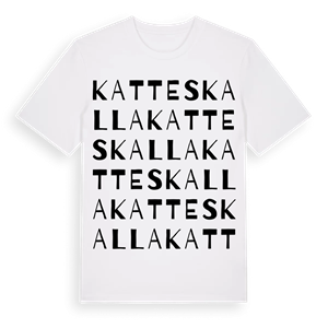 Katteskalla ordlek t-shirt – ekologisk bomull t-shirt från Pinshirt