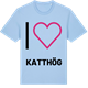 Blue Soul t-shirt med Jag älskar Katthög t-shirt stort tryck
