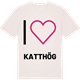 Vintage White t-shirt med Jag älskar Katthög t-shirt stort tryck