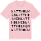 Pink Cotton t-shirt med Kattholmen ordlek t-shirt