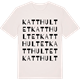 Vintage White t-shirt med Katthultet ordlek t-shirt