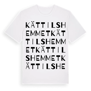 Kättilshemmet ordlek t-shirt – ekologisk bomull t-shirt från Pinshirt