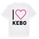 White t-shirt med Jag älskar Kebo t-shirt stort tryck