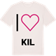 Vintage White t-shirt med Jag älskar Kil t-shirt stort tryck