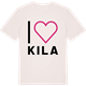Vintage White t-shirt med Jag älskar Kila t-shirt stort tryck