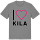 Mid Heather Gray t-shirt med Jag älskar Kila t-shirt stort tryck
