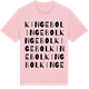 Pink Cotton t-shirt med Kingebol ordlek t-shirt