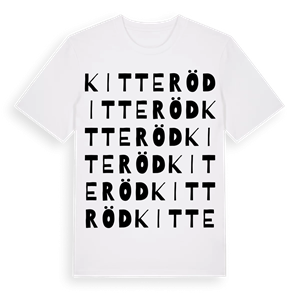 Kitteröd ordlek t-shirt – ekologisk bomull t-shirt från Pinshirt