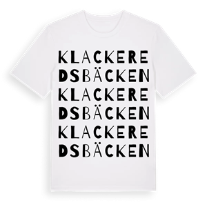 Klackeredsbäcken ordlek t-shirt – ekologisk bomull t-shirt från Pinshirt