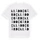 White t-shirt med Klåddegärde ordlek t-shirt