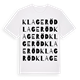 White t-shirt med Klageröd ordlek t-shirt