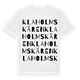 White t-shirt med Klaholmskären ordlek t-shirt