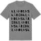 Mid Heather Gray t-shirt med Klaholmskären ordlek t-shirt