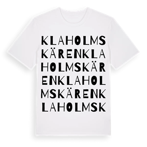 Klaholmskären ordlek t-shirt – ekologisk bomull t-shirt från Pinshirt