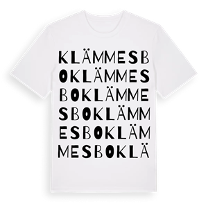 Klämmesbo ordlek t-shirt – ekologisk bomull t-shirt från Pinshirt