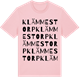 Pink Cotton t-shirt med Klämmestorp ordlek t-shirt