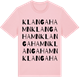 Pink Cotton t-shirt med Klangahamn ordlek t-shirt