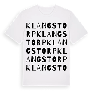 Klangstorp ordlek t-shirt – ekologisk bomull t-shirt från Pinshirt