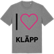 Mid Heather Gray t-shirt med Jag älskar Kläpp t-shirt stort tryck