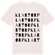 Vintage White t-shirt med Klartorp ordlek t-shirt