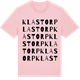 Pink Cotton t-shirt med Klastorp ordlek t-shirt