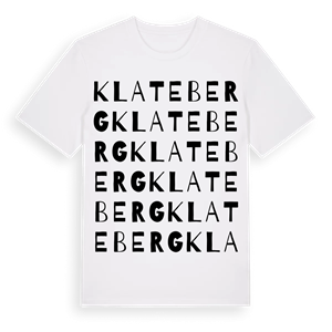 Klateberg ordlek t-shirt – ekologisk bomull t-shirt från Pinshirt