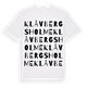 White t-shirt med Klåvbergs holme ordlek t-shirt