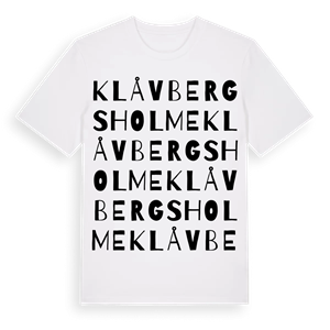Klåvbergs holme ordlek t-shirt – ekologisk bomull t-shirt från Pinshirt
