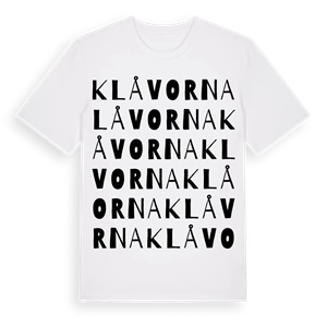 Klåvorna ordlek t-shirt – ekologisk bomull t-shirt från Pinshirt