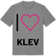 Mid Heather Gray t-shirt med Jag älskar Klev t-shirt stort tryck