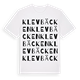 White t-shirt med Klevbäcken ordlek t-shirt