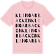 Pink Cotton t-shirt med Klingarbacken ordlek t-shirt