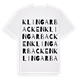 White t-shirt med Klingarbacken ordlek t-shirt