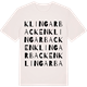 Vintage White t-shirt med Klingarbacken ordlek t-shirt