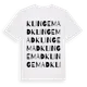 White t-shirt med Klingemad ordlek t-shirt