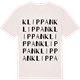 Vintage White t-shirt med Klippan ordlek t-shirt