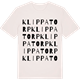 Vintage White t-shirt med Klippatorp ordlek t-shirt