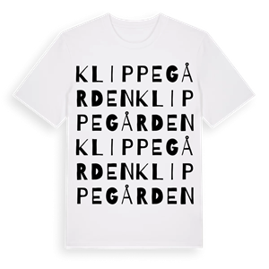 Klippegården ordlek t-shirt – ekologisk bomull t-shirt från Pinshirt