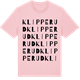 Pink Cotton t-shirt med Klipperud ordlek t-shirt