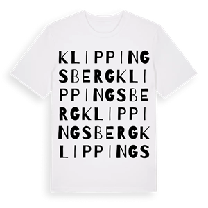 Klippingsberg ordlek t-shirt – ekologisk bomull t-shirt från Pinshirt