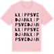Pink Cotton t-shirt med Klippsvedjan ordlek t-shirt