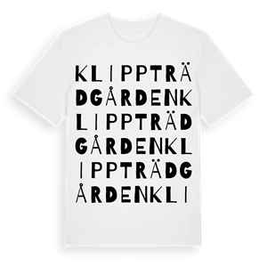 Klippträdgården ordlek t-shirt – ekologisk bomull t-shirt från Pinshirt