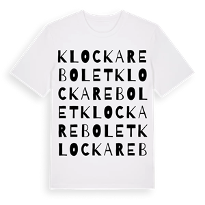 Klockarebolet ordlek t-shirt – ekologisk bomull t-shirt från Pinshirt