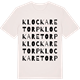 Vintage White t-shirt med Klockaretorp ordlek t-shirt